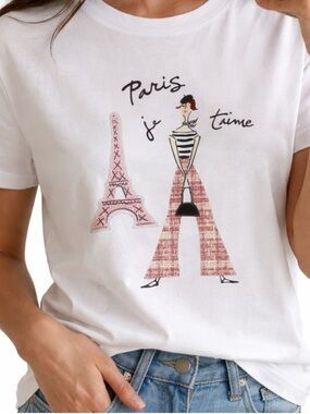 Paris Je T'aime Graphic White Tee